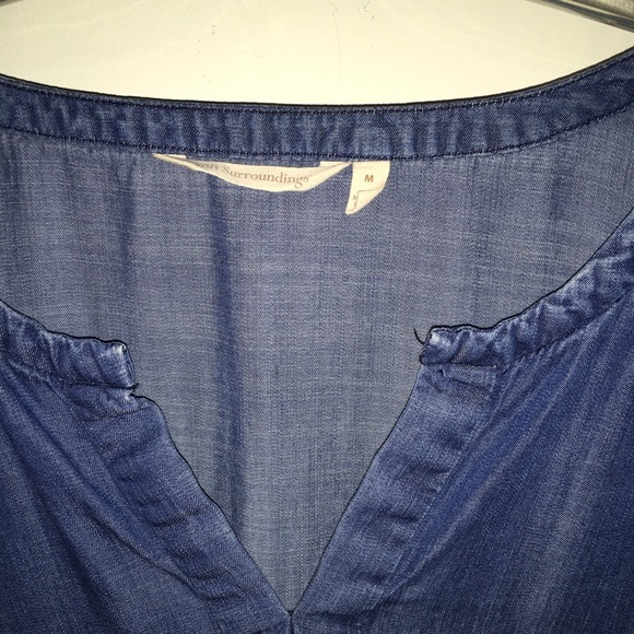 Soft Surroundings Chambray Cold Shoulder Tunic M - Picture 2 of 6